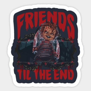 Friends til the End Chucky Halloween Sticker